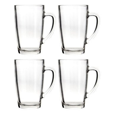 Euri Clear Tall Glass Mugs Set Of 4 - Bargainia.com - 5018705374260