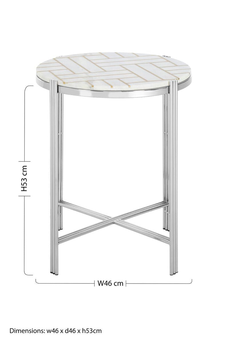 Eva Marble Top Side Table - Bargainia.com - 5018705430324