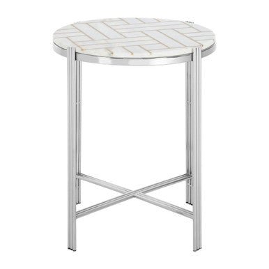 Eva Marble Top Side Table - Bargainia.com - 5018705430324