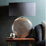 Evette Small Hammered Chrome Finish Table Lamp - Bargainia.com - 5018705726991