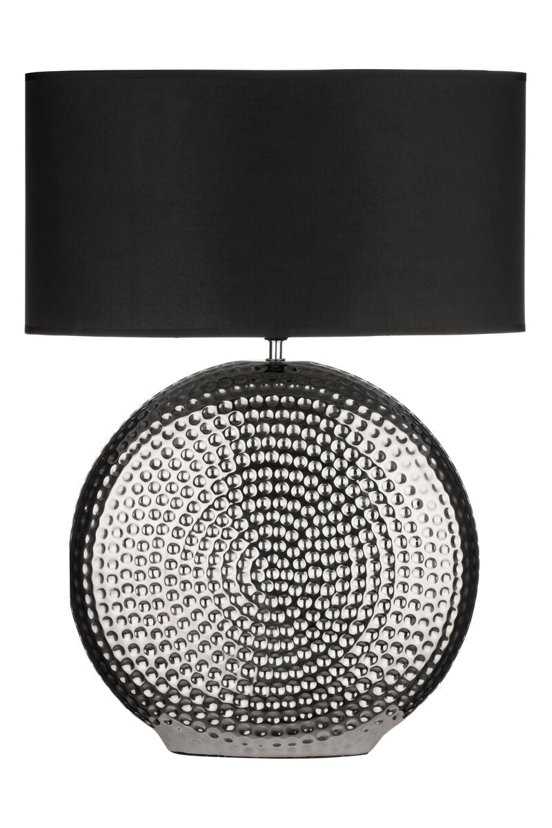 Evette Small Hammered Chrome Finish Table Lamp - Bargainia.com - 5018705726991