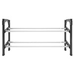 Extendable Shoe Rack with 2 Shelves 119x24x37 cm - Bargainia.com - 