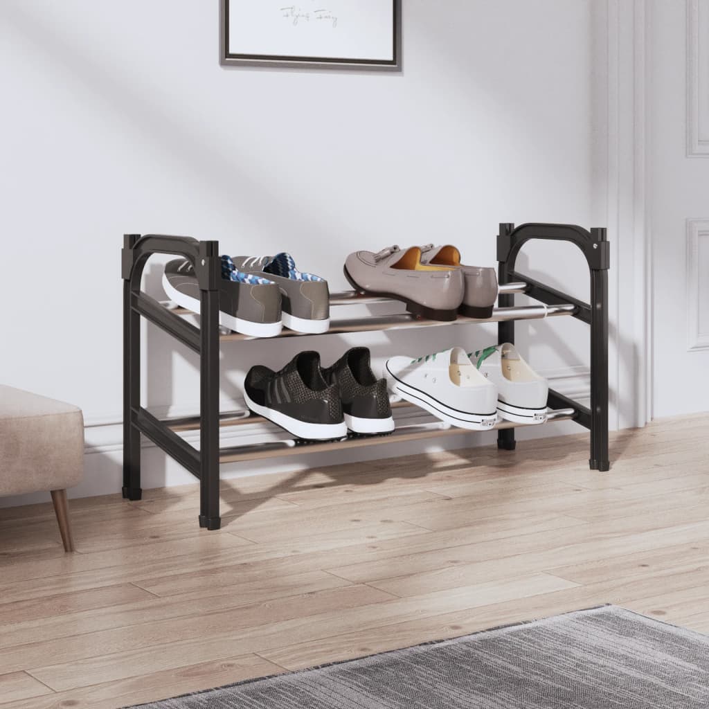 Extendable Shoe Rack with 2 Shelves 119x24x37 cm - Bargainia.com - 
