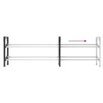 Extendable Shoe Rack with 2 Shelves 119x24x37 cm - Bargainia.com - 