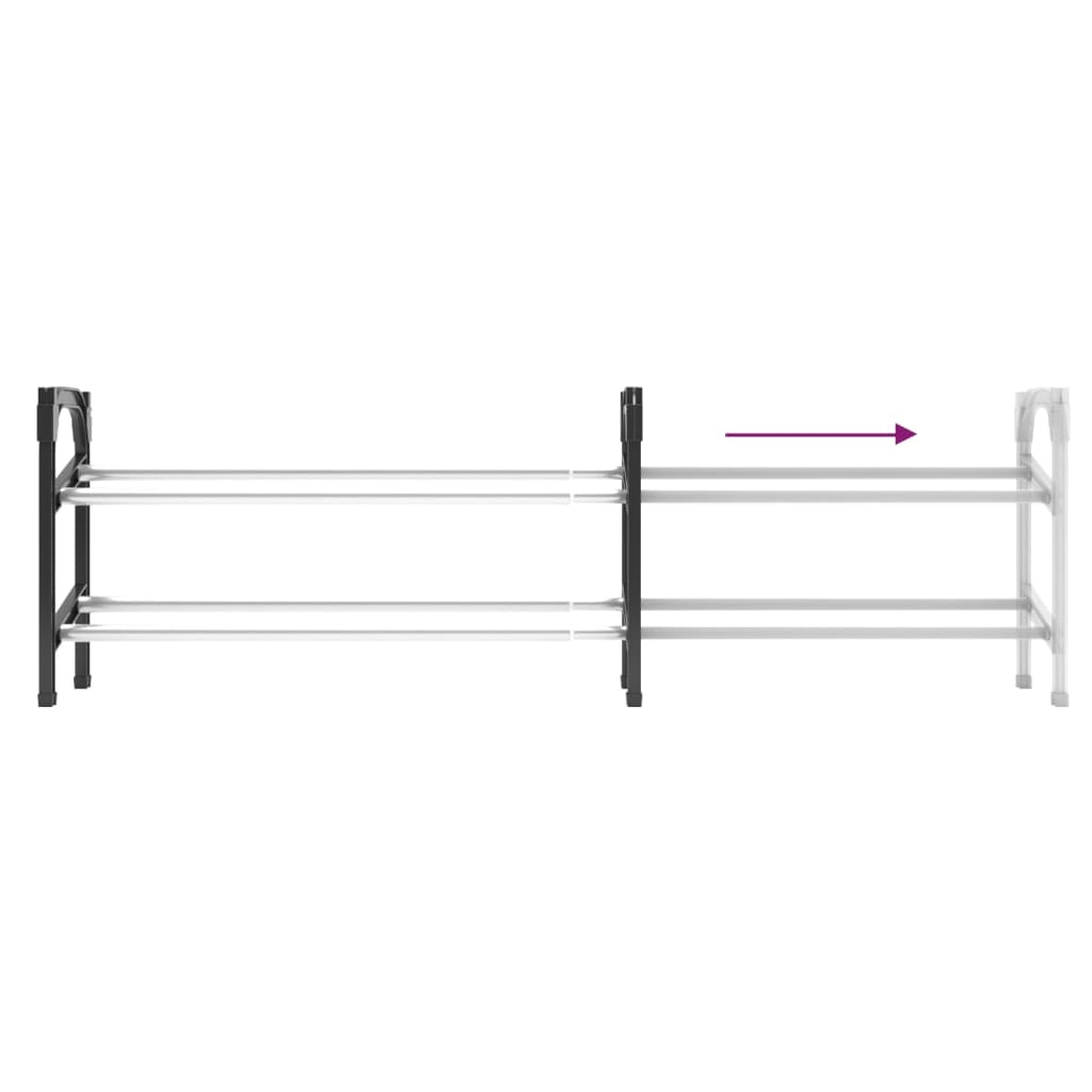 Extendable Shoe Rack with 2 Shelves 119x24x37 cm - Bargainia.com - 