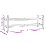 Extendable Shoe Rack with 2 Shelves 119x24x37 cm - Bargainia.com - 