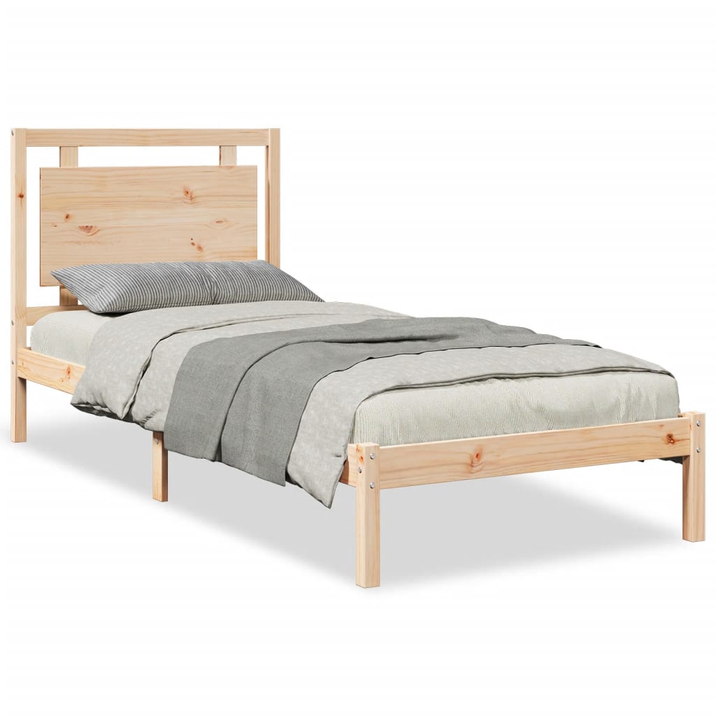 Extra Long Bed Frame without Mattress 100x220 cm Solid Wood - Bargainia.com - 8721158404497 - 3309199