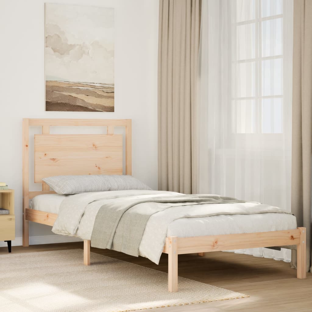 Extra Long Bed Frame without Mattress 100x220 cm Solid Wood - Bargainia.com - 