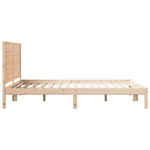 Extra Long Bed Frame without Mattress 140x210 cm Solid Wood - Bargainia.com - 