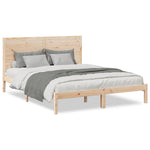 Extra Long Bed Frame without Mattress 140x210 cm Solid Wood - Bargainia.com - 