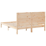 Extra Long Bed Frame without Mattress 140x210 cm Solid Wood - Bargainia.com - 