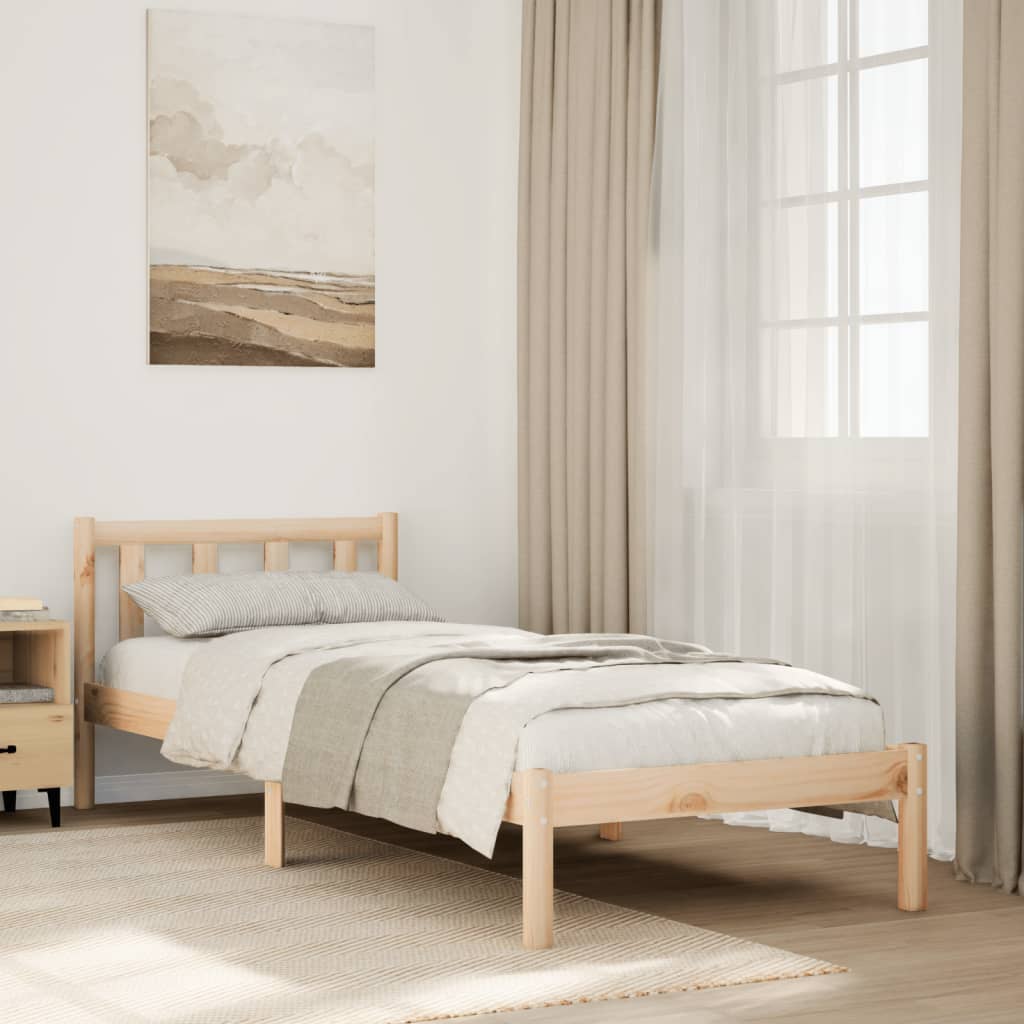 Extra Long Bed Frame without Mattress 90x210 cm Solid Wood Pine - Bargainia.com - 8721158393562 - 852430