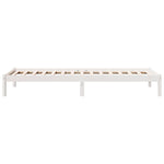 Extra Long Bed Frame without Mattress White 100x220 cm Solid Wood Pine - Bargainia.com - 