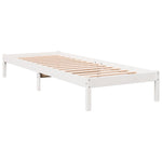 Extra Long Bed Frame without Mattress White 100x220 cm Solid Wood Pine - Bargainia.com - 