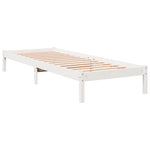 Extra Long Bed Frame without Mattress White 100x220 cm Solid Wood Pine - Bargainia.com - 