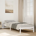 Extra Long Bed Frame without Mattress White 100x220 cm Solid Wood Pine - Bargainia.com - 
