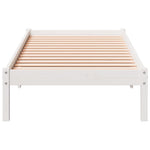 Extra Long Bed Frame without Mattress White 100x220 cm Solid Wood Pine - Bargainia.com - 