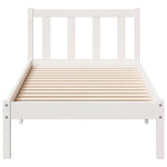 Extra Long Bed Frame without Mattress White 80x220 cm Solid Wood Pine - Bargainia.com - 