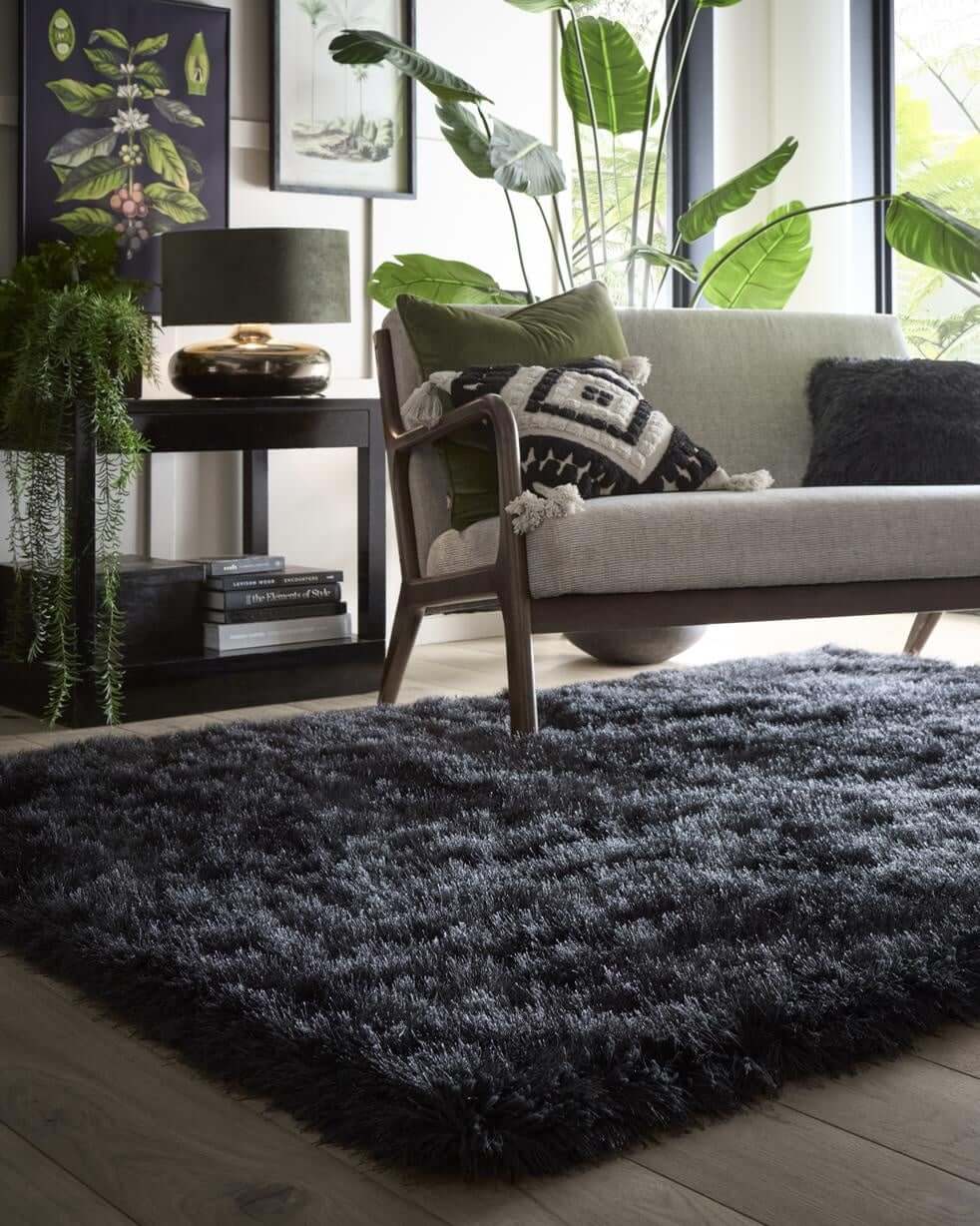 Extravagance Dark Grey Shaggy Rug - Bargainia.com - 5026134527362 - EXTRAV_GREYXX_080X150