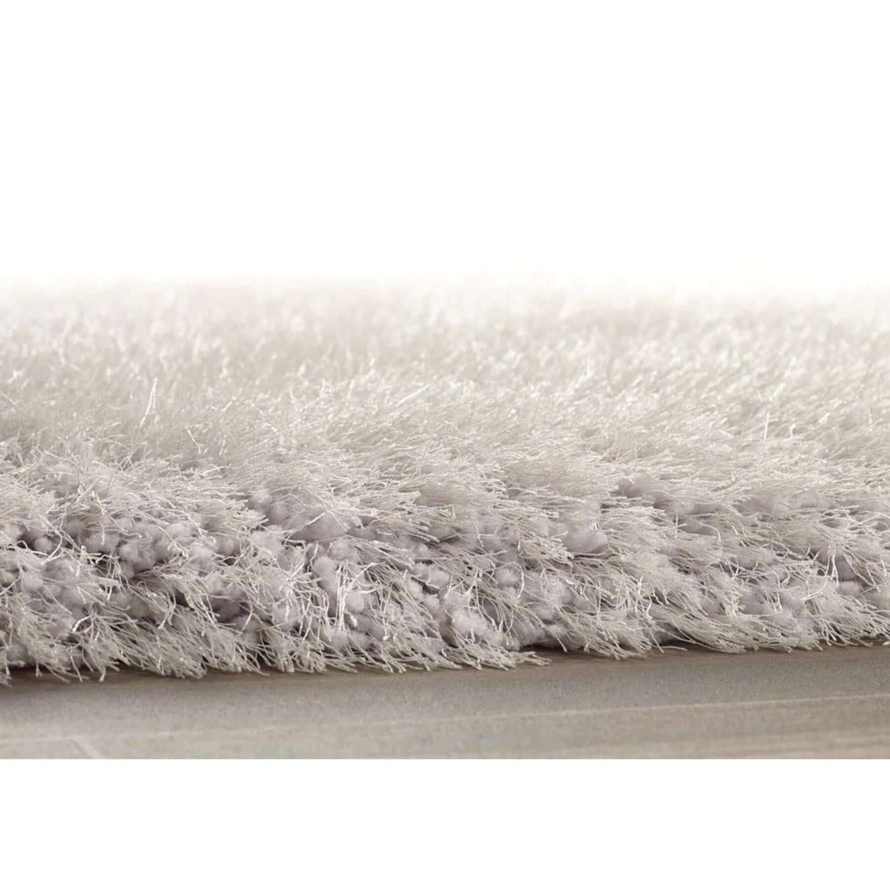 Extravagance Silver Grey Shaggy Rug - Bargainia.com - 