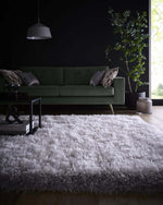 Extravagance Silver Grey Shaggy Rug - Bargainia.com - 