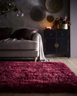 Extravagance Wine Red Shaggy Rug - Bargainia.com - 