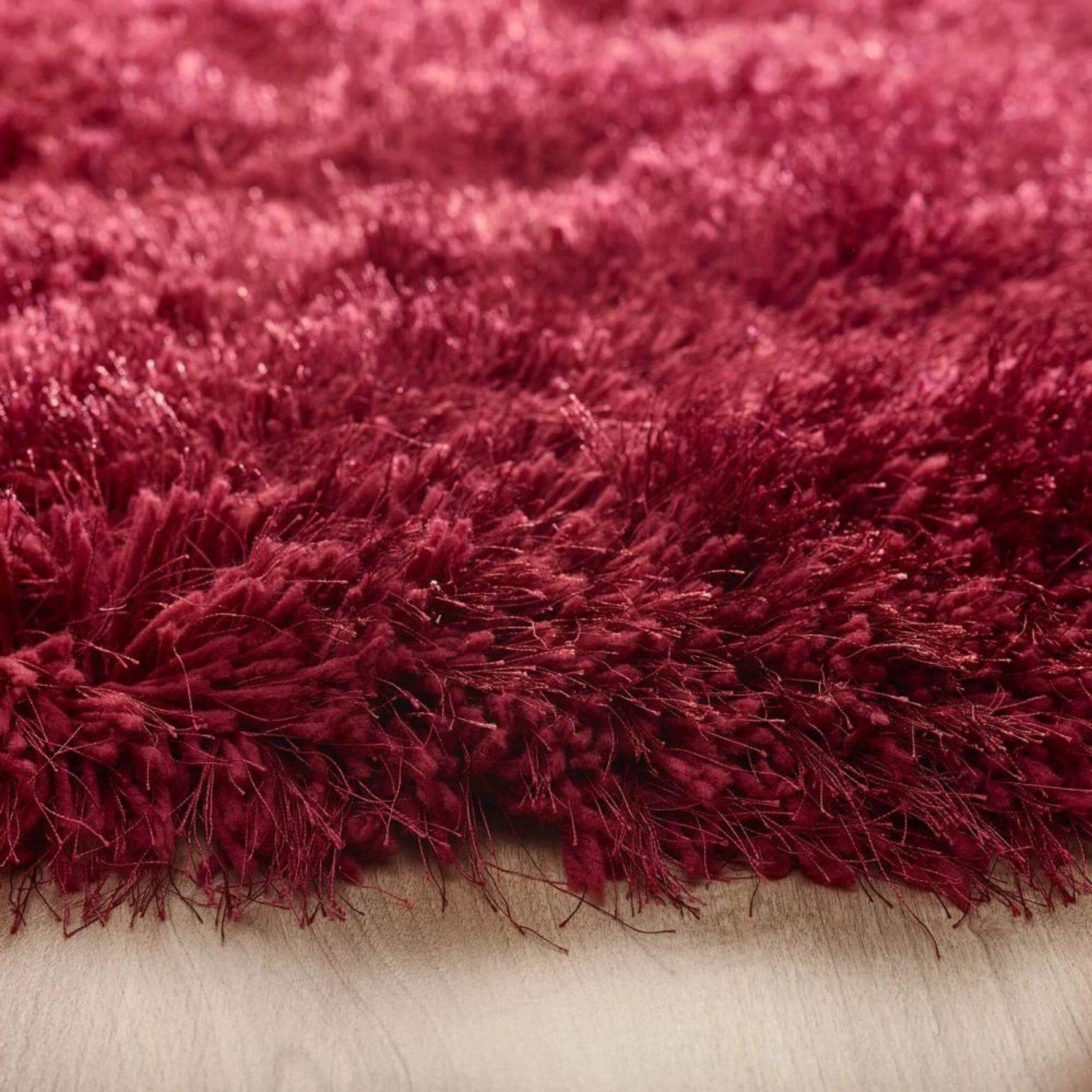 Extravagance Wine Red Shaggy Rug - Bargainia.com - 