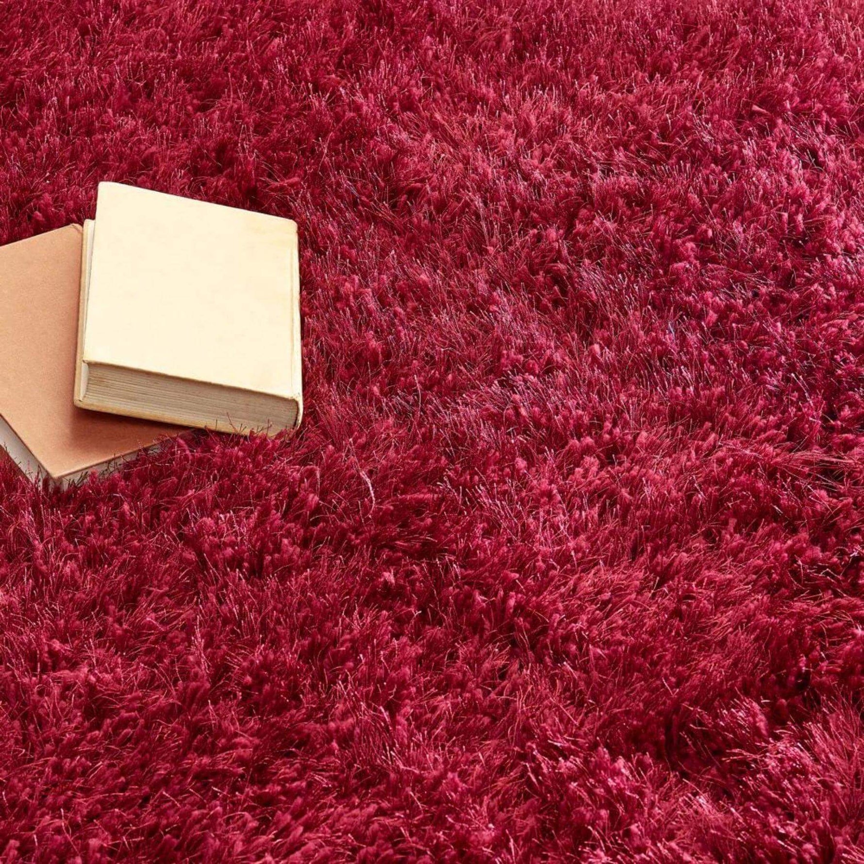 Extravagance Wine Red Shaggy Rug - Bargainia.com - 