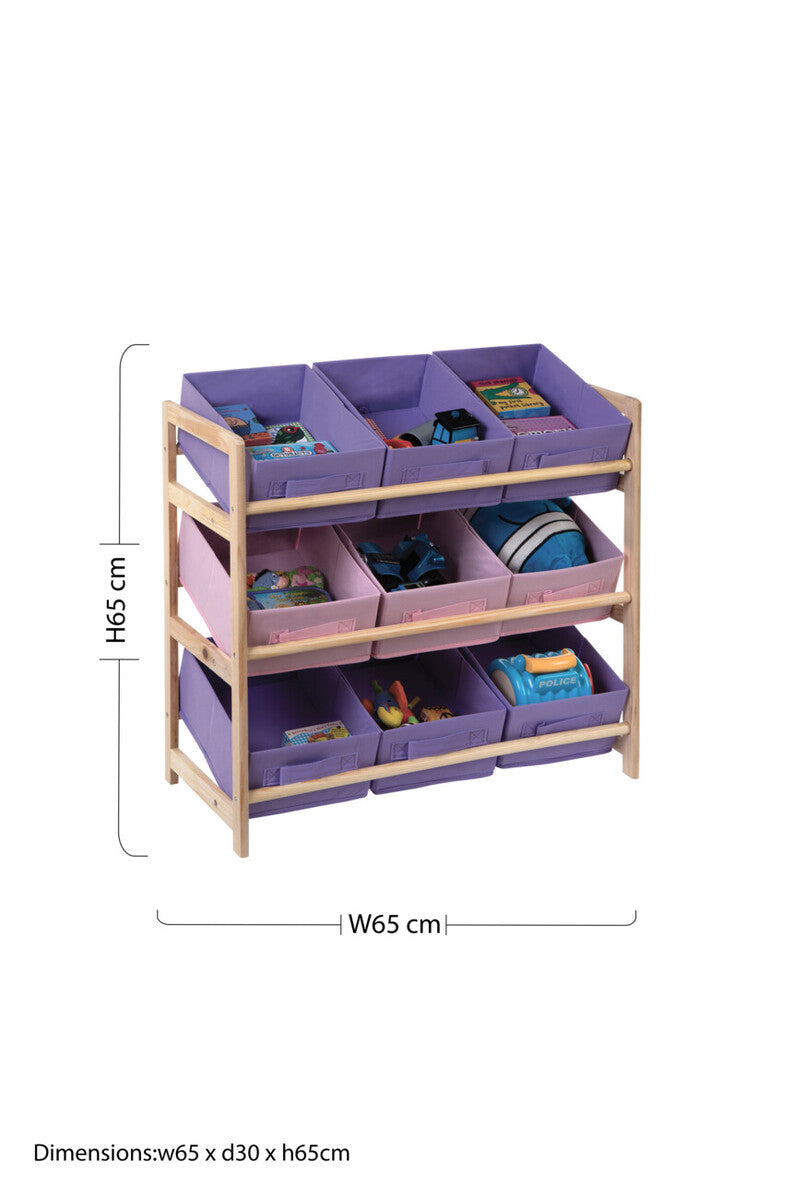9 Canvas Tubs Kids Storage Unit