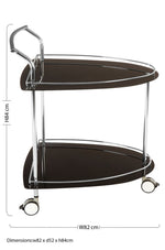 Adam Black Tempered Glass Serving Trolley