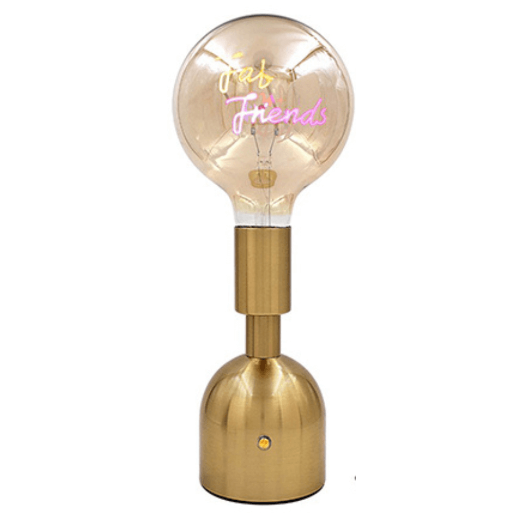 Fab Friends LED Neon Text Brass Accent Decorative Lamp - Bargainia.com - 