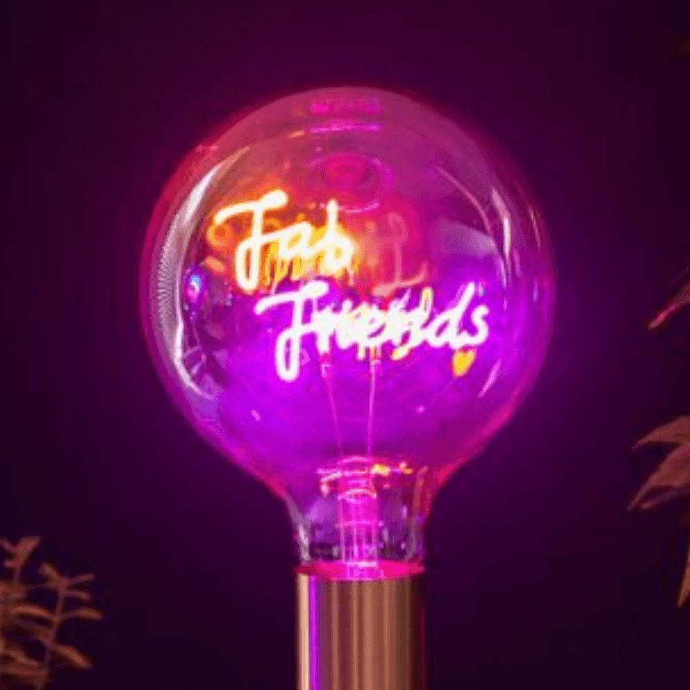 Fab Friends LED Neon Text Brass Accent Decorative Lamp Clearance