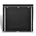 Fabric Shoe Cabinet with Cover 115 x 28 x 110 cm Black - Bargainia.com - 