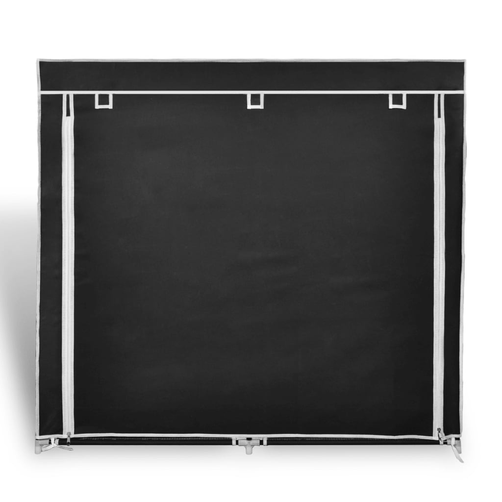 Fabric Shoe Cabinet with Cover 115 x 28 x 110 cm Black - Bargainia.com - 