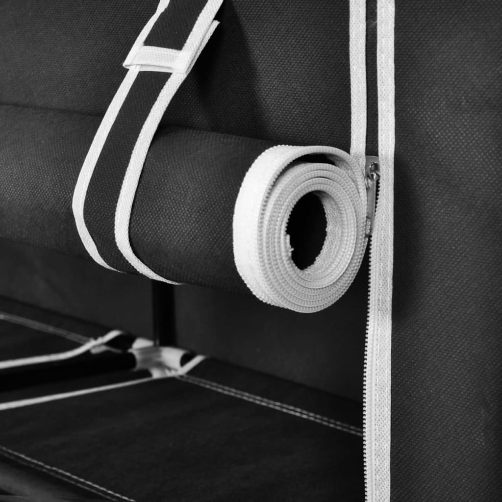 Fabric Shoe Cabinet with Cover 115 x 28 x 110 cm Black - Bargainia.com - 