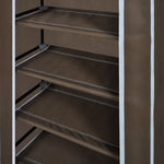 Fabric Shoe Cabinet with Cover 58 x 28 x 106 cm Brown - Bargainia.com - 