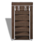 Fabric Shoe Cabinet with Cover 58 x 28 x 106 cm Brown - Bargainia.com - 