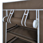 Fabric Shoe Cabinet with Cover 58 x 28 x 106 cm Brown - Bargainia.com - 