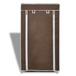 Fabric Shoe Cabinet with Cover 58 x 28 x 106 cm Brown - Bargainia.com - 