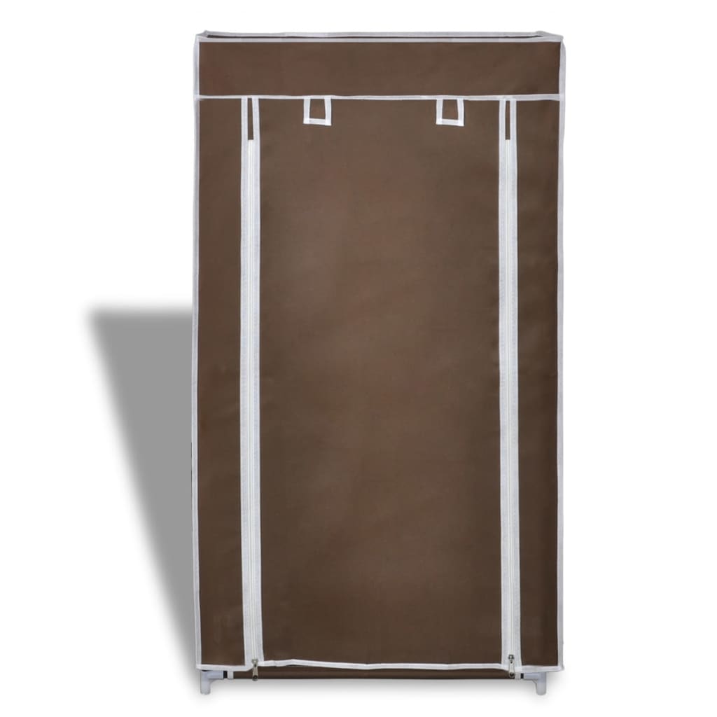 Fabric Shoe Cabinet with Cover 58 x 28 x 106 cm Brown - Bargainia.com - 