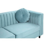 Farah Three Seater Pastel Green Velvet Sofa - Bargainia.com - 