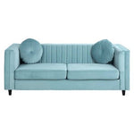 Farah Three Seater Pastel Green Velvet Sofa - Bargainia.com - 