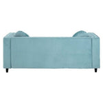 Farah Three Seater Pastel Green Velvet Sofa - Bargainia.com - 