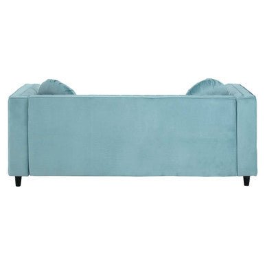 Farah Three Seater Pastel Green Velvet Sofa - Bargainia.com - 
