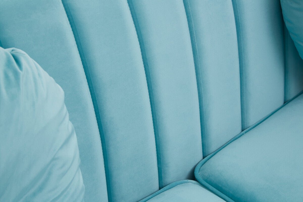 Farah Two Seat Green Velvet Sofa - Bargainia.com - 