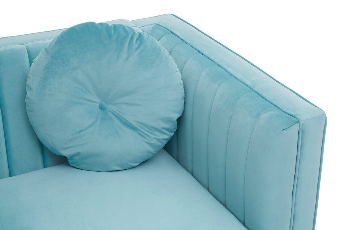 Farah Two Seat Green Velvet Sofa - Bargainia.com - 