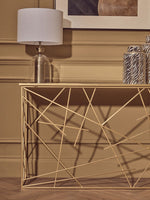 Farran Gold Finish Console Table With Mirror Top - Bargainia.com - 5018705496252