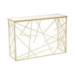 Farran Gold Finish Console Table With Mirror Top - Bargainia.com - 5018705496252