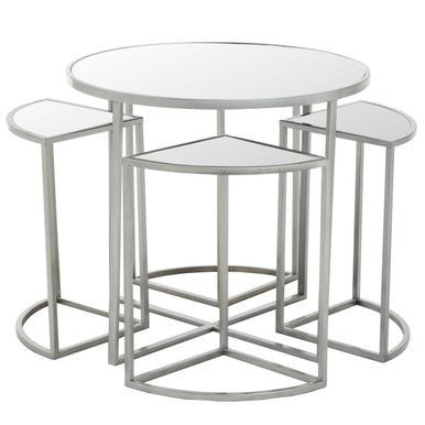 Farran Set of 5 Silver Finish Tables - Bargainia.com - 5018705496337