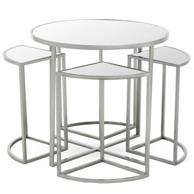 Farran Set of 5 Silver Finish Tables - Bargainia.com - 5018705496337